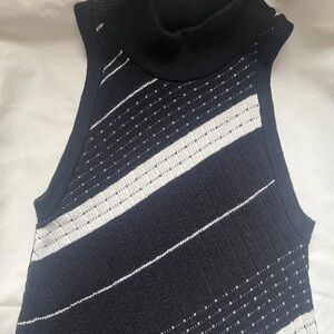 Anthropologie MOTH Black and White Striped Sleeveless Dress